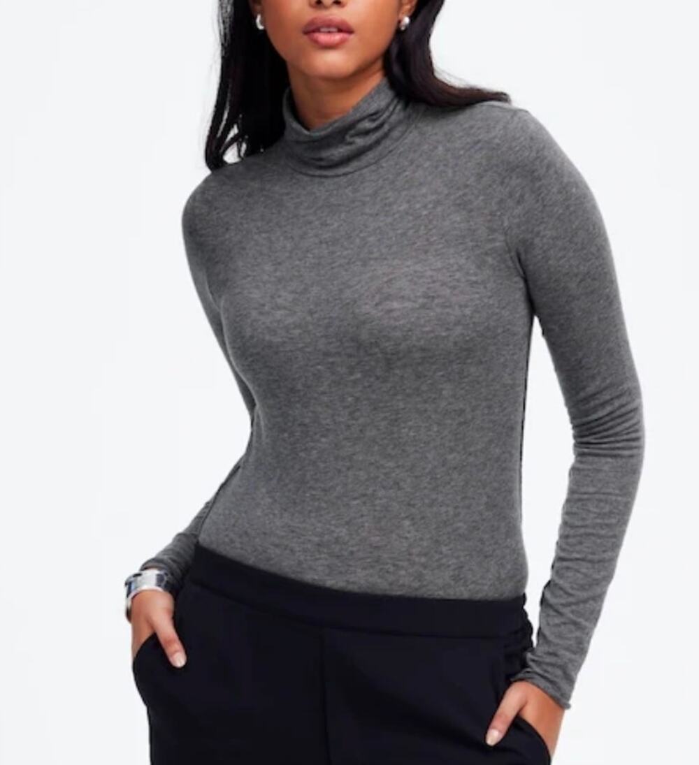Madewell Style Wool-Blend Turtleneck Long-Sleeve Tee Size XL EUC